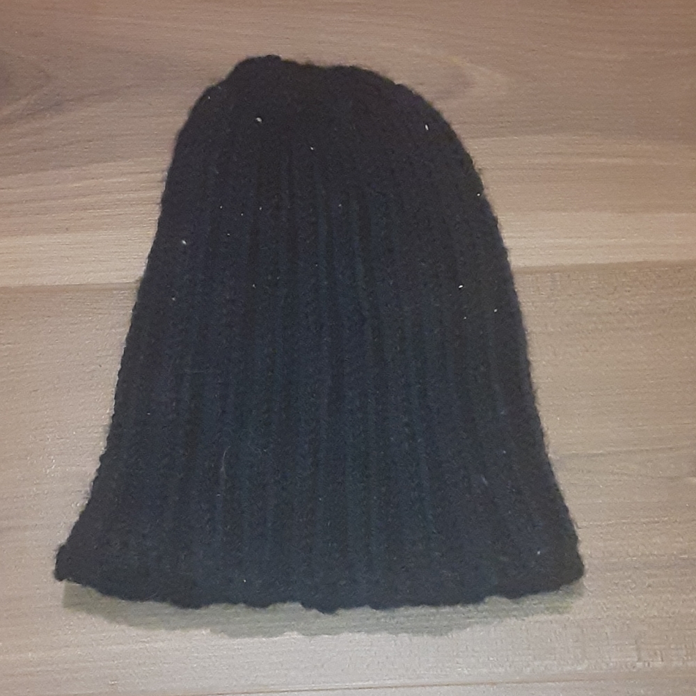A black knitted hat